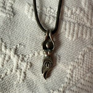 Water Goddess Pendant Adjustable Cord Necklace